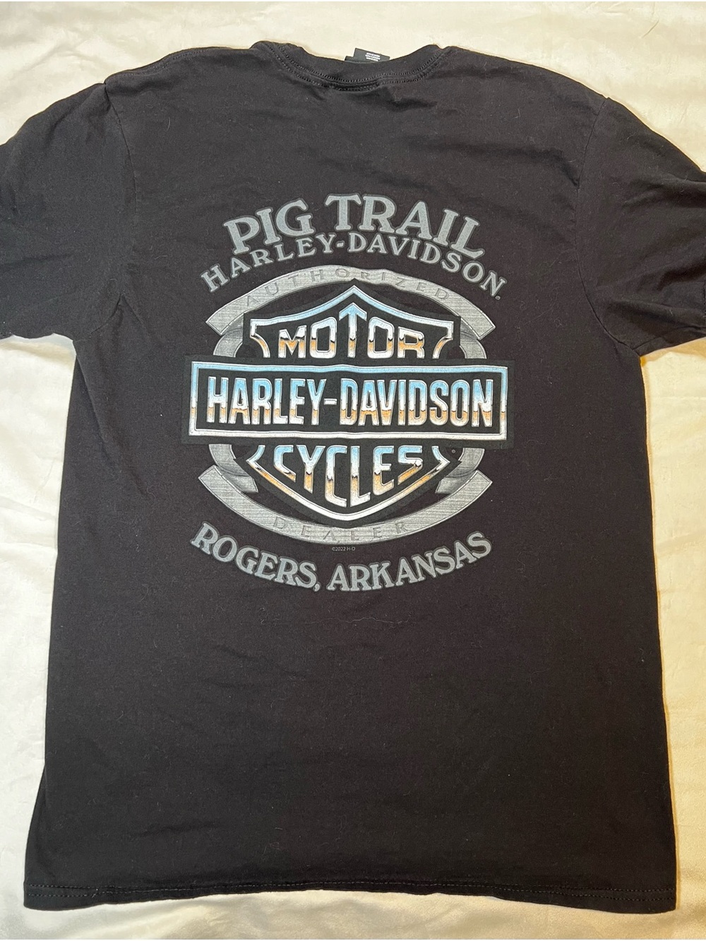 Harley-Davidson Pig Trail Rogers Arkansas Black Graphic T-Shirt Medium Adult